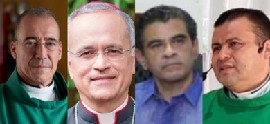 sacerdotes nicaragüenses exiliados junto a rolando alvarez