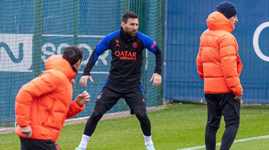 messi en francia entrenamiento