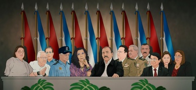 rosario murillo y daniel ortega ilustracion