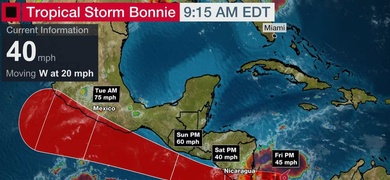 mapa tormenta tropical bonnie