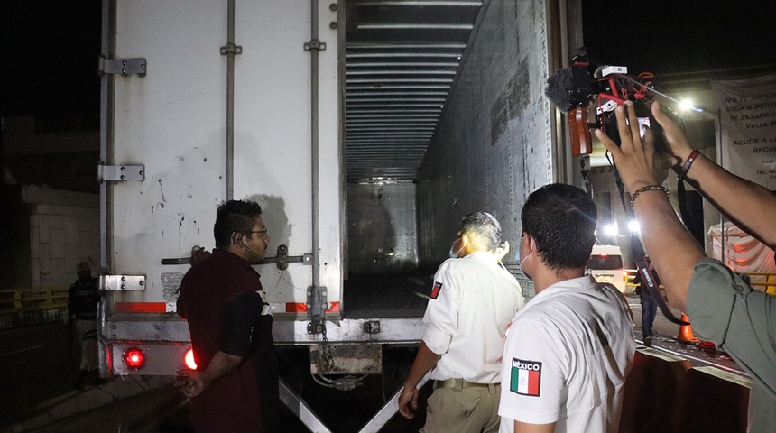 operativo trailers migrantes mexico