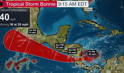 mapa tormenta tropical bonnie