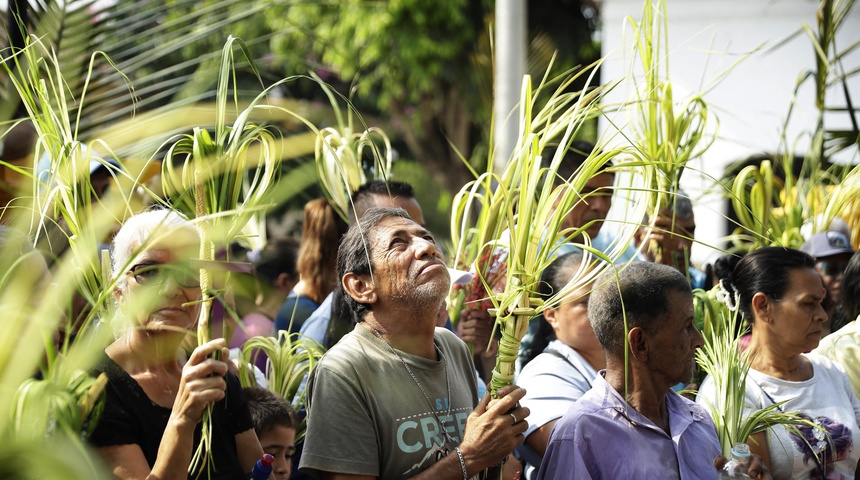 catolicos salvadorenos celebran domingo de ramos