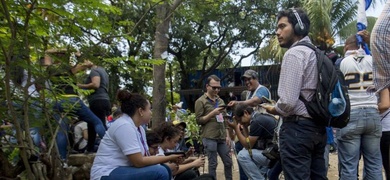 periodistas nicaraguenses en cobertura dialogo