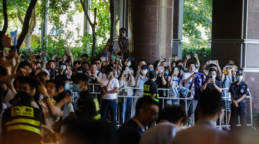 leo messi recibido en pekin