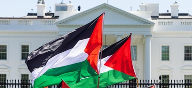 manifestantes propalestina afuera casa blanca