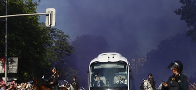 llegada real madrid inmediaciones santiago bernabeu