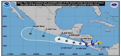 tormenta tropical bonnie trayectoria