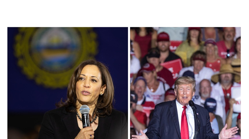 kamala harris junto donald trump