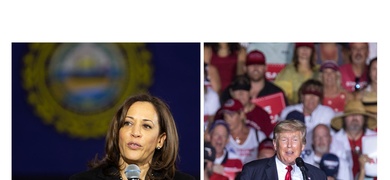 kamala harris junto donald trump