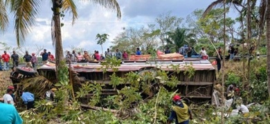 vuelco de autobus en caribe norte nicaragua