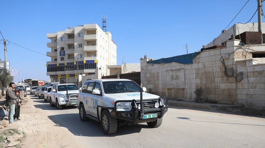 convoy de la onu llega a siria