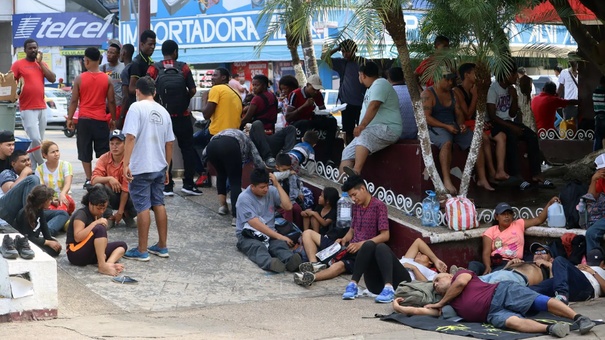 migrantes campamento mexico