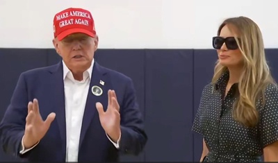 donald trump ejerciendo voto mandel recreation center