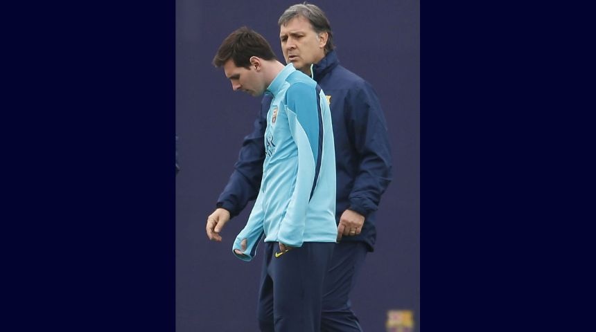 lionel messi junto entrenador gerardo martino