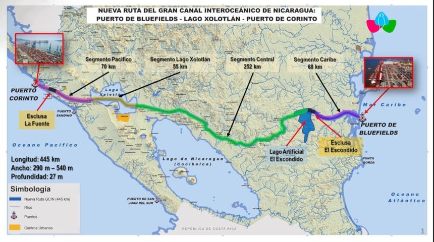 condenan nueva ruta canal  interoceanico nicaragua