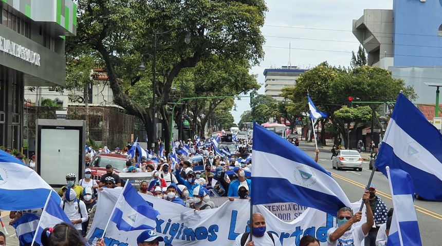 Exiliados convocan en Costa Rica a marcha contra "farsa electoral" en Nicaragua