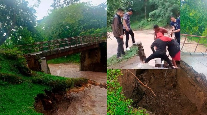 Colapso de puente aísla a 12,000 personas en Matiguás, Matagalpa y paraliza la región