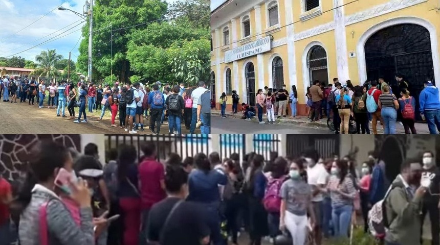 Estudiantes de cancelada UHISPAM protestan en las sedes demandando información sobre su futuro