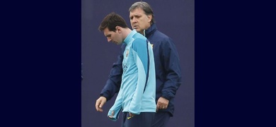 lionel messi junto entrenador gerardo martino