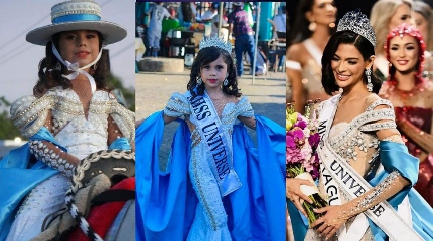 Niña nicaragüense luce diseño inspirado en vestido de Miss Universo Sheynnis Palacios