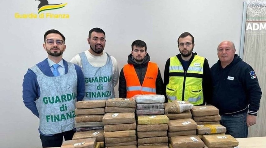 Incautan en un puerto de Italia 116 kilos de cocaína embarcados en Nicaragua, Centroamérica