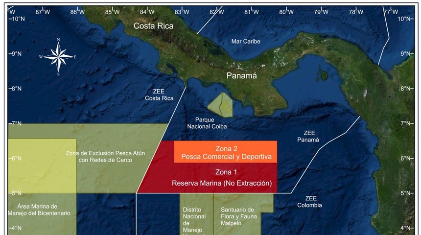 Un sistema de monitoreo satelital vigilará una gran reserva marina de Panamá