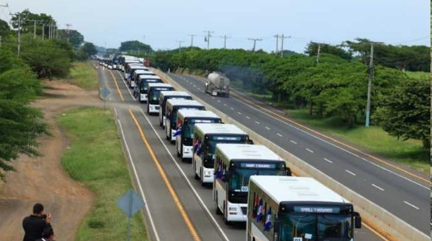 Nicaragua recibe una tercera flota de 250 autobuses comprados a China