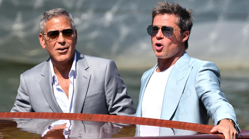 Brad Pitt y George Clooney revolucionan la noche en Venecia