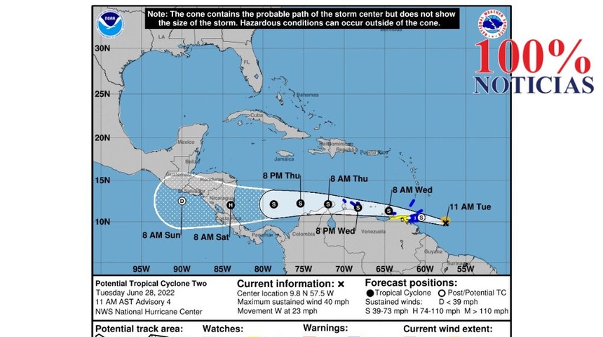 Huracán Bonnie impactaría a Nicaragua y Costa Rica el próximo sábado