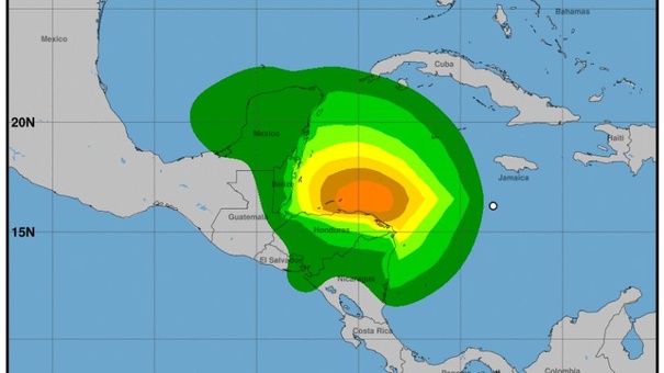 proyeccion huracan tormenta sara nicaragua honduras