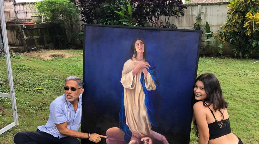 René González explica polémica foto con pintura de virgen María que provocó repudio en Nicaragua