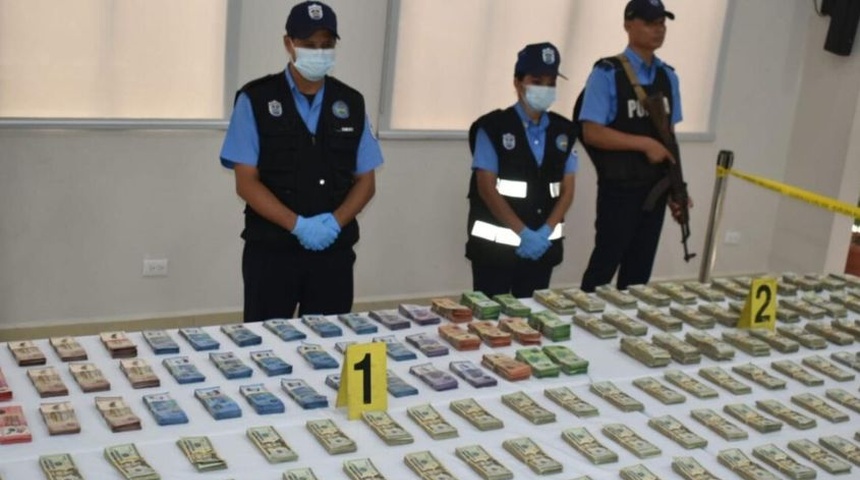 Policía ocupa más de 200 mil de dólares y más de 600 mil córdobas en Ciudad Sandino, Managua