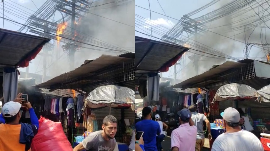 Incendio sorprende a comerciantes del mercado Oriental