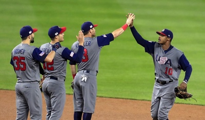 Jugadores de la selección estadounidense de béisbol en el Clásico Mundial.