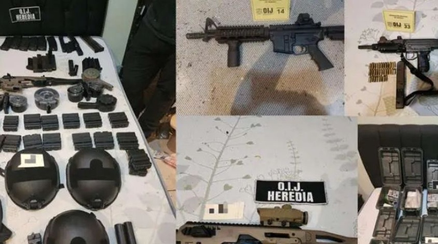 Tres nicaragüenses capturados con rifles de guerra, dinero  y drogas en Costa Rica