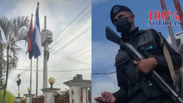 policias en alcaldia de el cuá