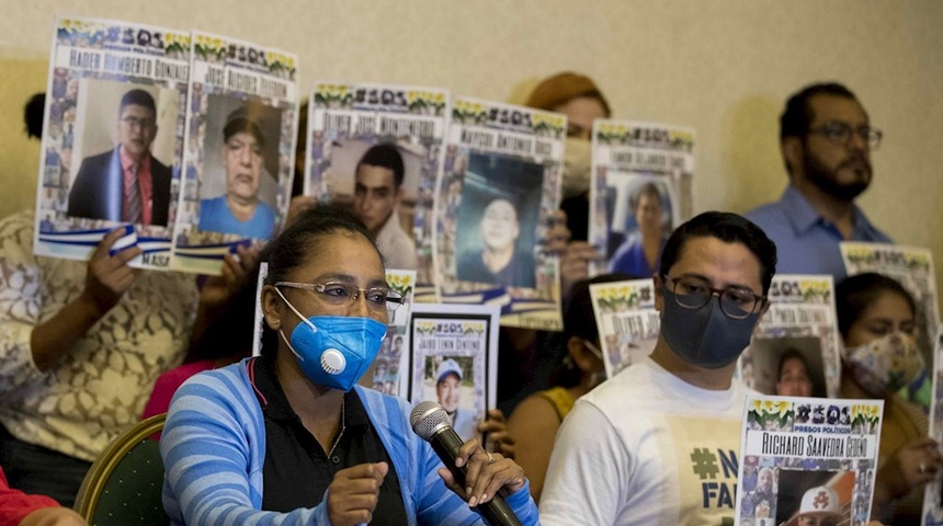 Familiares de opositores detenidos en Nicaragua presionan por su liberación