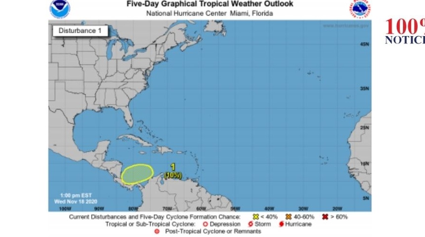 Baja posibilidad que sistema de baja presión se convierta en otra ciclón tropical en el mar caribe