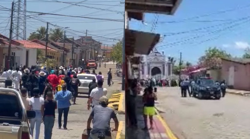 Policía de Nandaime persigue a jóvenes que representaban la pasión de Cristo en las calles