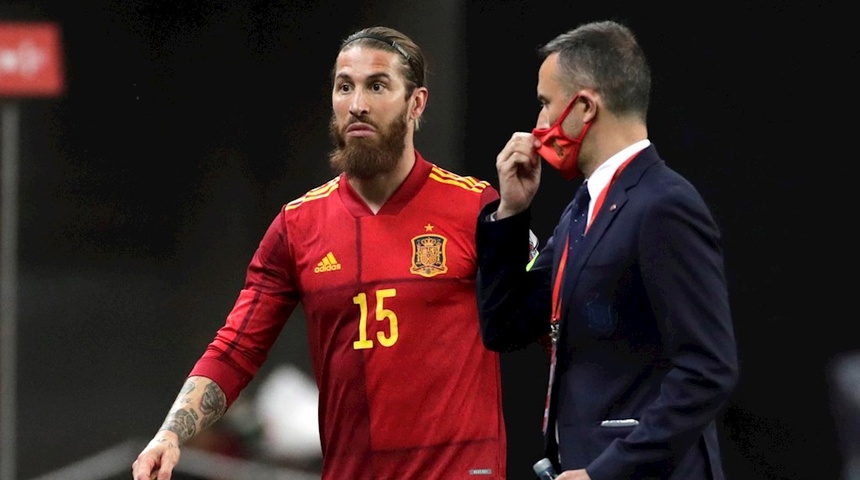 Sergio Ramos tiene una lesión en el gemelo interno de la pierna izquierda