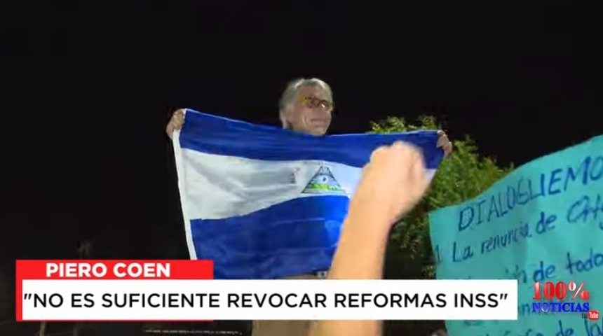 Piero Coen apoyó protestas en Nicaragua en abril del 2018 algo que Daniel Ortega no le perdona