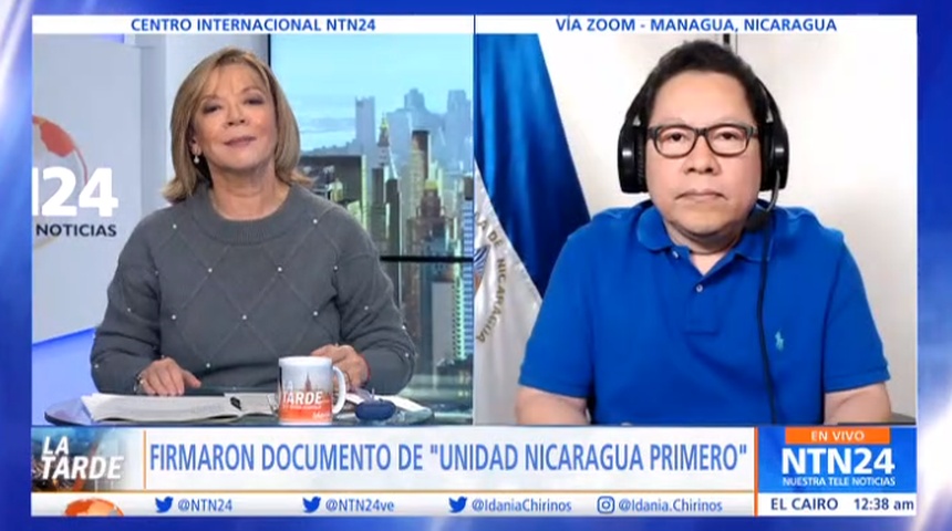 Miguel Mora reitera en NTN24 el llamado a la unidad de la oposición en Nicaragua