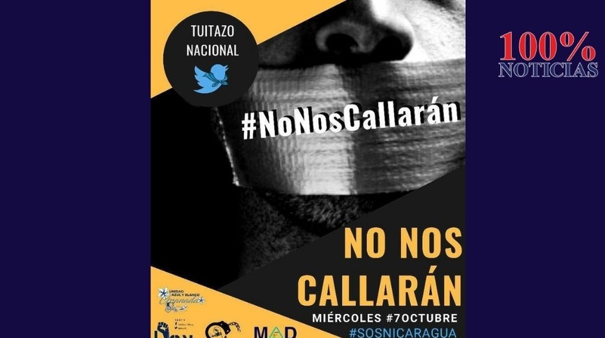 Convocan en Nicaragua a tuitazo nacional este 7 de octubre con hashtag #NoNosCallarán