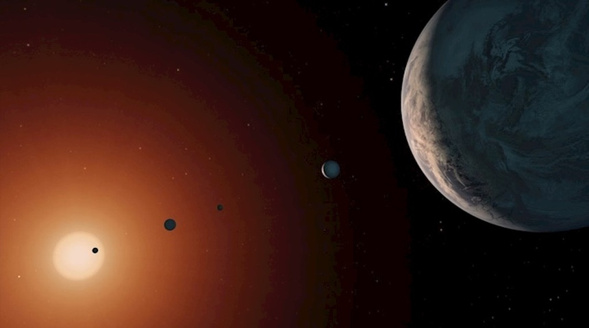 Estudian la armonía casi perfecta de los 7 planetas que orbitan el TRAPPIST-1