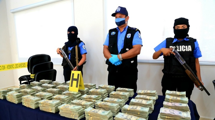 Policía sandinista decomisa dos toneladas de cocaína y 367 mil dólares en Nicaragua