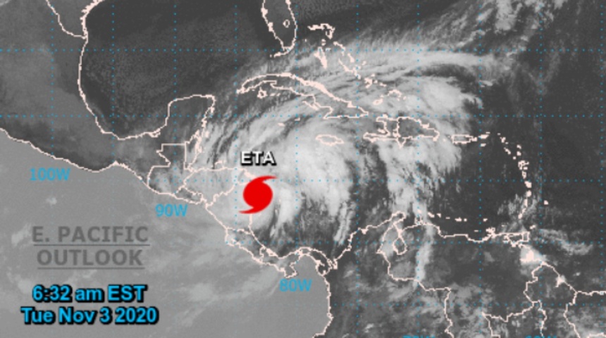 Huracán Eta toca tierra en Nicaragua