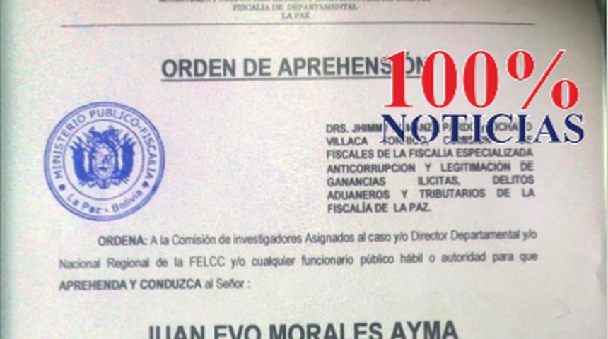 Bolivia: la Fiscalía de La Paz ordenó la detención del ex presidente Evo Morales por sedición y terrorismo