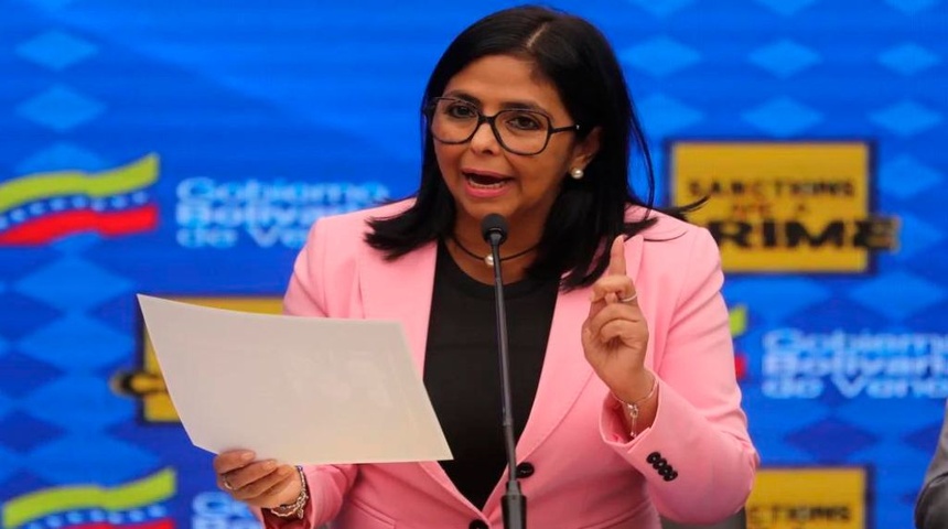 Delcy Rodríguez, vicepresidenta designada de Venezuela en acto del 19 de julio