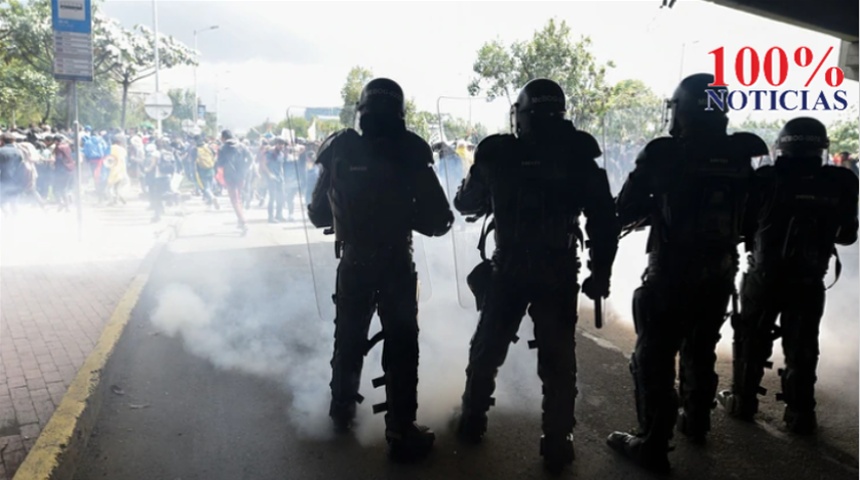 Colombia: choques entre estudiantes y la Policía en los alrededores del aeropuerto de Bogotá